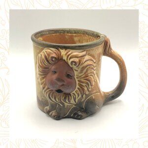 John Buck Lion Mug Collectable Studio Pottery Made in Japan